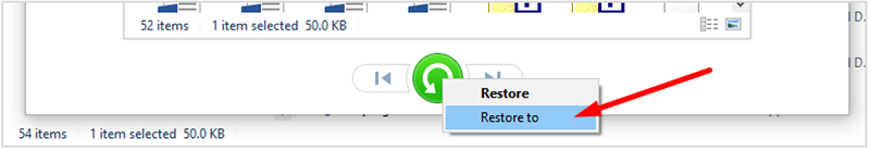 Restore Windows 10 - select Restore to save the file