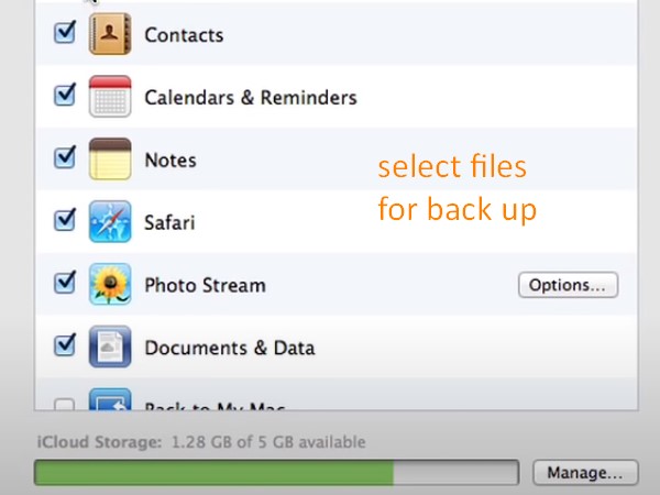 Back up Mac to iCloud - choose files on your Mac to be backed up to iCloud