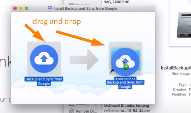 Backup Mac to Google Drive - move Backup and Sync to your Applications folder