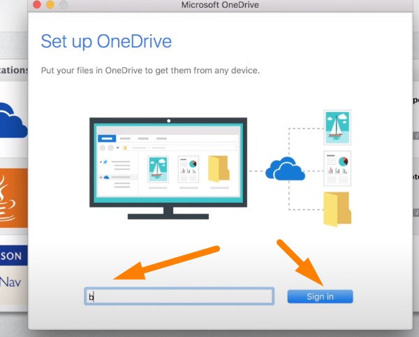 Back up Mac to OneDrive - sign in with your Microsoft credentials 