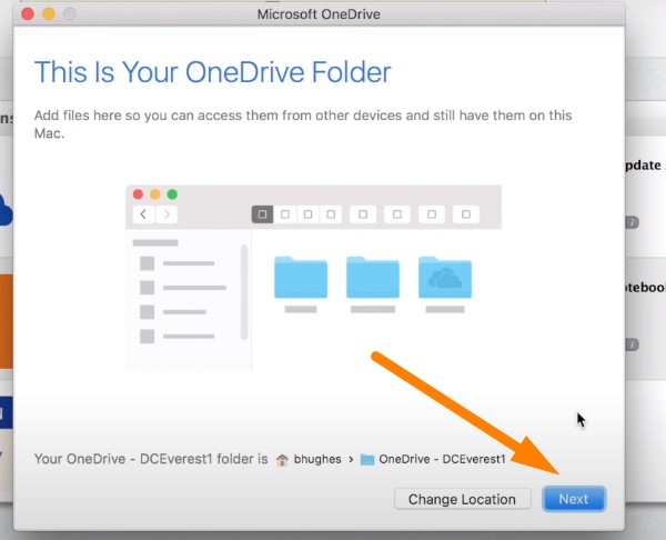 Back up Mac to OneDrive - set up the folder