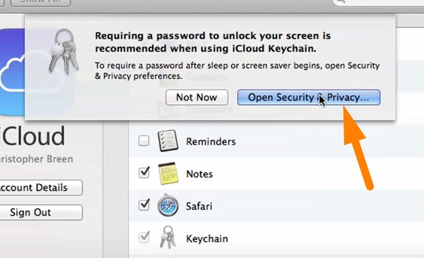 Backup keychain in iCloud - choose privacy option