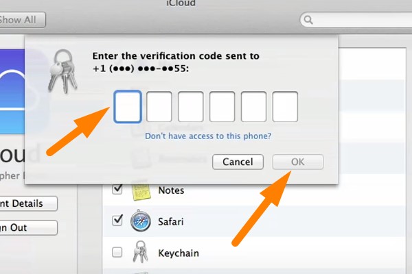 Backup keychain in iCloud - verifyy the new password 
