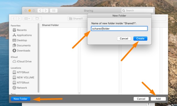 To use network drive with Time Machine, add folder for backups 